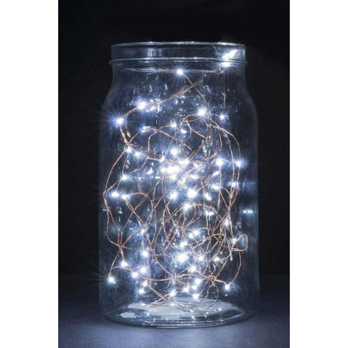 Pilli 5 metre Dekoratif Peri Led Beyaz Aydınlatma Süsleme Lambası (4887)