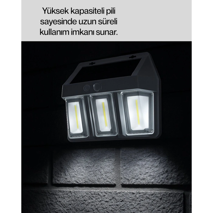 Pır Sensörlü Solar Lamba – Otomatik Şarj Ve Gece Aydınlatma