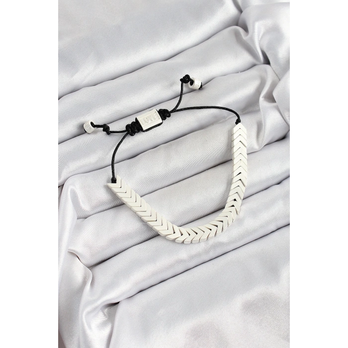 Pirinç Asansörlü Beyaz Juju Kadın Bileklik - TJ-BB7188