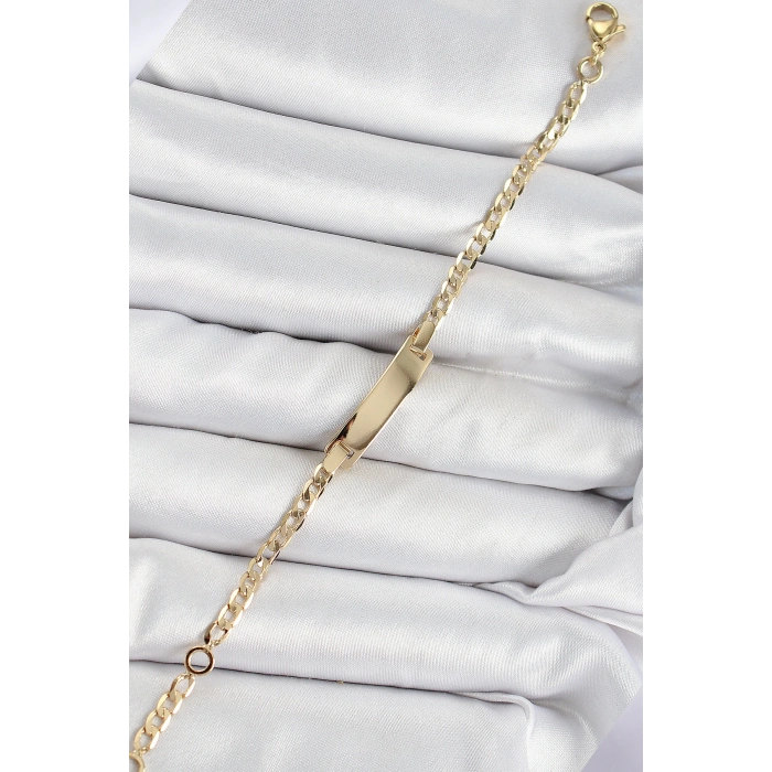 Pirinç Dikdörtgen Model Gold Renk Xuping Bebek Künyesi - TJ-BB7434