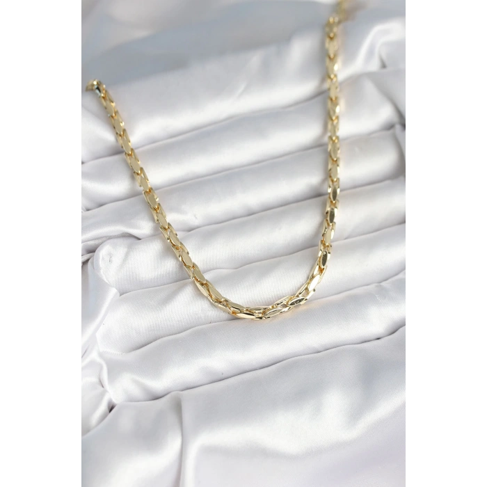 Pirinç Gold Renk 60 cm Zincir Kadın Kolye - TJ-BKO10600