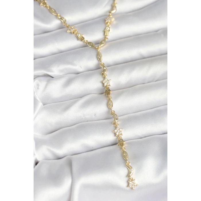 Pirinç Gold Renk Kadın Manifest Kolye - TJ-BKO10599