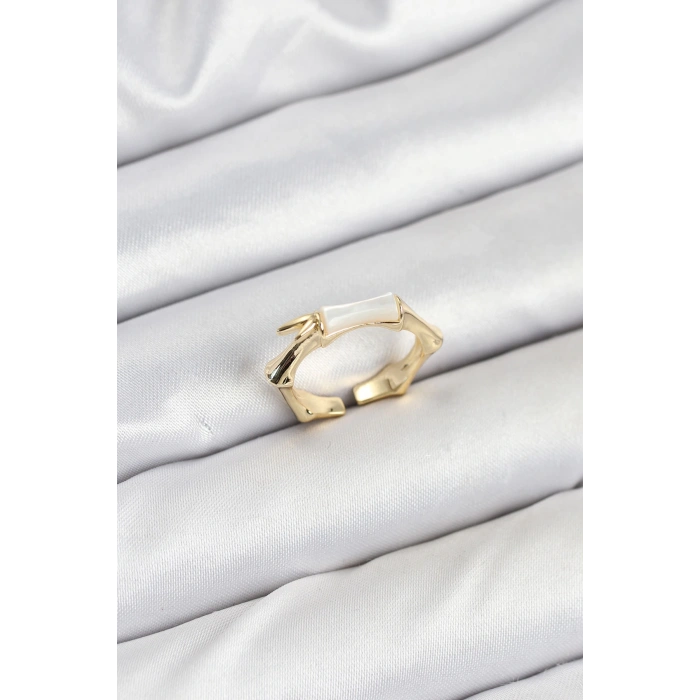 Pirinç Gold Renk Kemik Model Kadın Yüzük - TJ-BYK3848