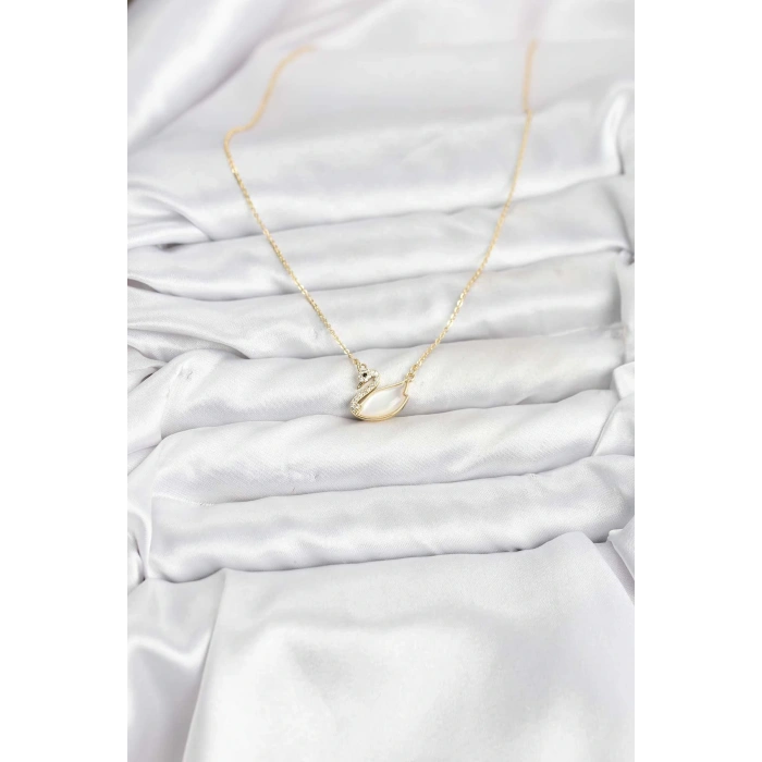 Pirinç Gold Renk Kuğu Model Kadın Kolye - TJ-BKO10798