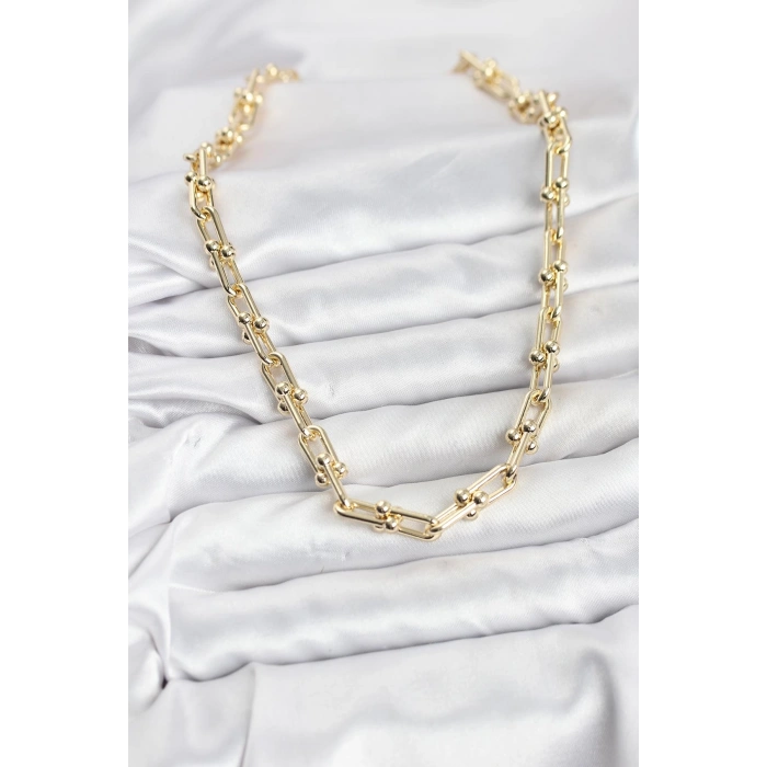 Pirinç Gold Renk Tifani Model Kadın Kolye - TJ-BKO10822