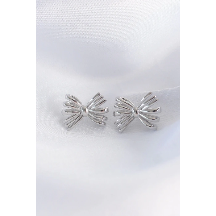 Pirinç Gümüş Renk Fiyonk Küpe - TJ-BKP8931