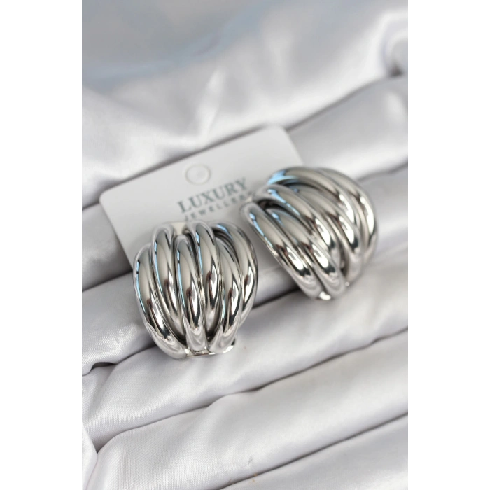 Pirinç Gümüş Renk Vintage Kadın Küpe - TJ-BKP11314