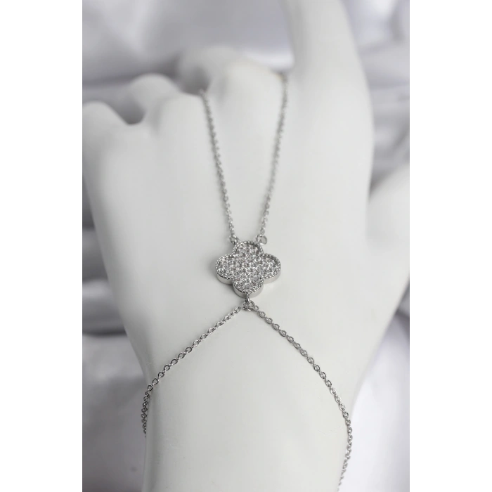 Pirinç Gümüş Renk Yonca Model Kadın Şahmeran - TJ-SN748