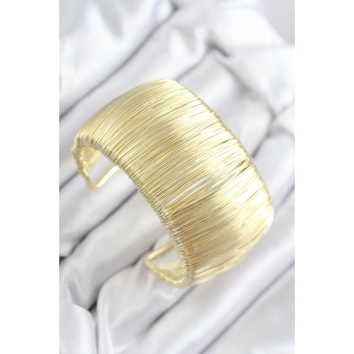 Pirinç Tel Sarma Model Gold Renk Kadın Bileklilk - TJ-BB7893