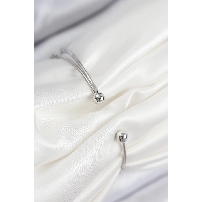 Pirinç Zirkon Taşlı Yıldız Ve İnci Model Gümüş Renk Kadın Bileklik - TJ-BB7884