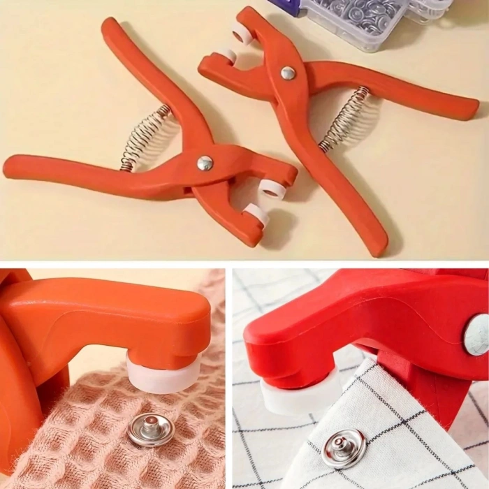 Plastik Çıt Çıt Pensi–Kıyafet, Bebek Önlüğü, Gömlek ve Tekstil Ürünleri İçin Çıtçıt Takma Aleti (4887)