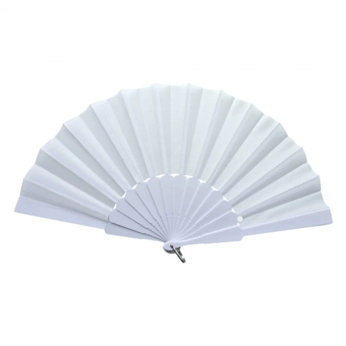 Plastik Düz Kumaş Yelpaze 12 li Beyaz