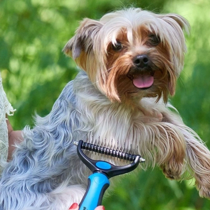 Plastik Saplı Metal Kedi Köpek Bakım Kıtık Tüy Topak Açıcı Tarak (4887)