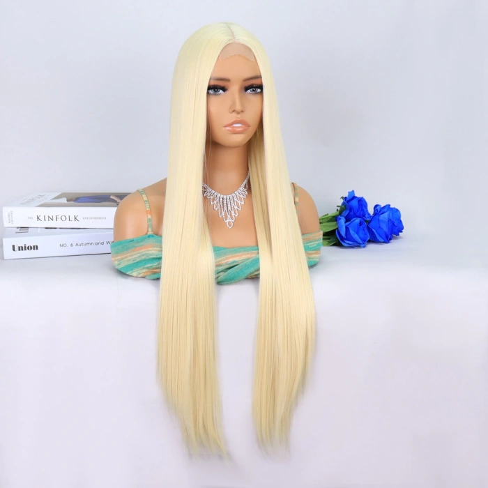 Platin Sarısı Ekstra Uzun Tül Peruk