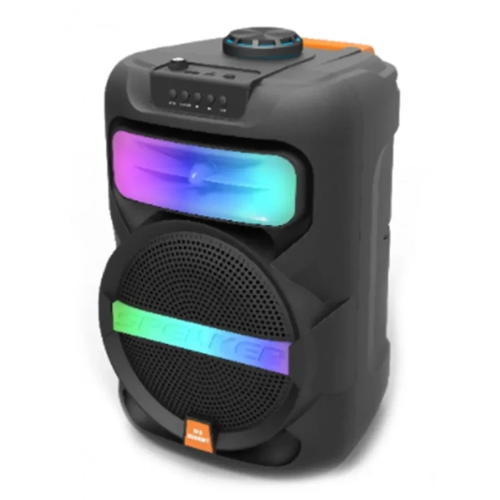 Platoon PL-4361 BT USB SD AUX 8 İNÇ Mikrofonlu Anfi Yüksek SES Taşınabilir RGB Işıklı Hoparlör (4887)