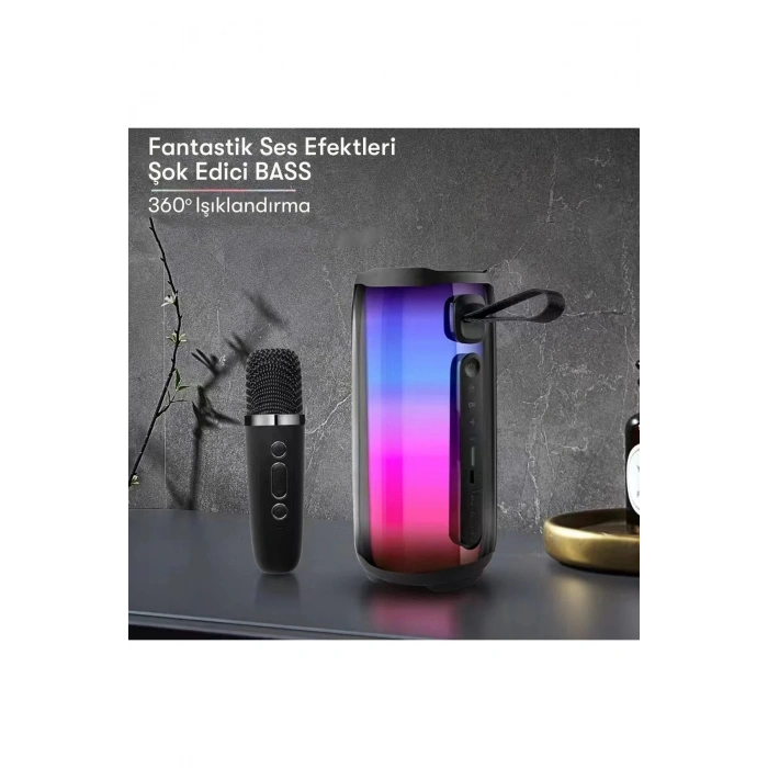 Pluse 5 Mikrofonlu RGB Kablosuz Hoparlör - Beyaz