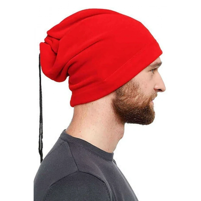 Polar Unisex İpli Bere ve Boyunluk Kırmızı