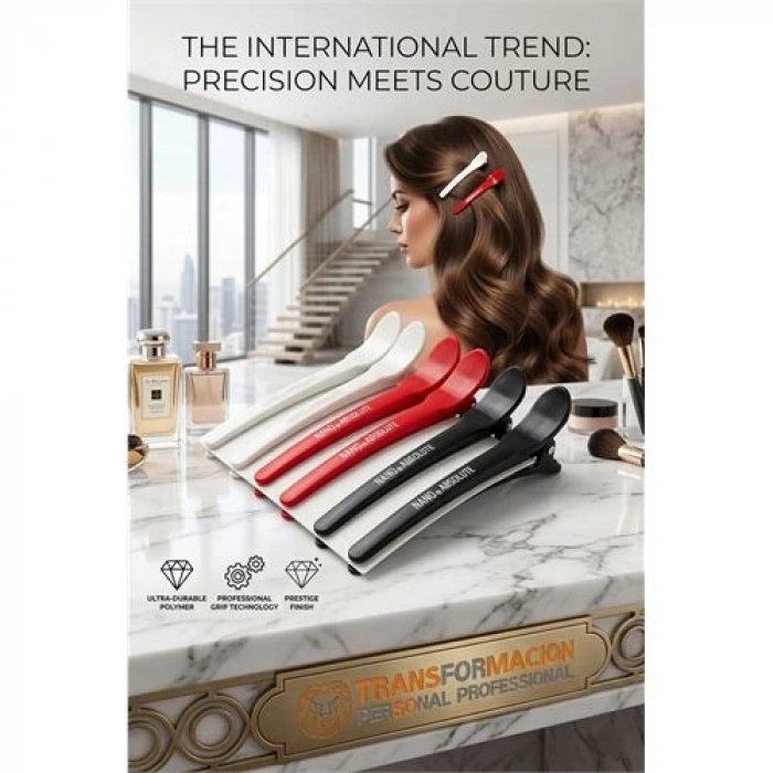 Polimer Kuaför Saç Klips Seti 6lı Absolute Profesyonel 722997