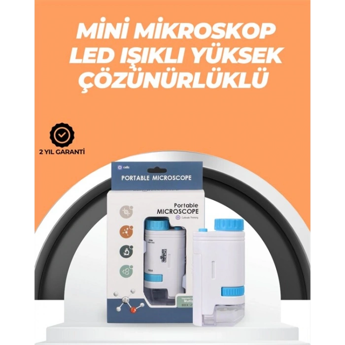 Portatif El Mikroskop – Led Işıklı Aynı Anda Net Odaklama