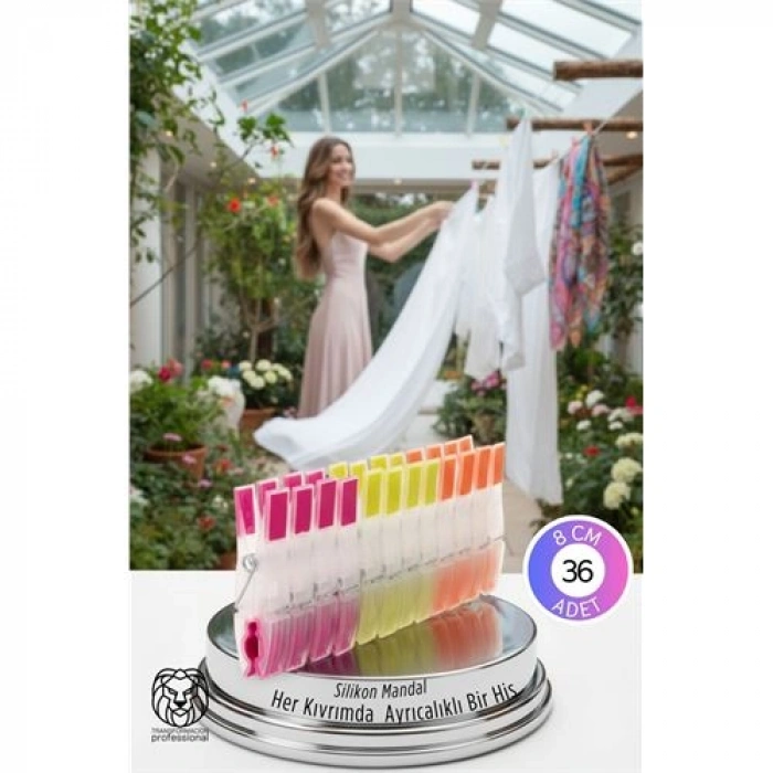 Premium 36li  Silikon Destekli Lüks Mandal Seti – Hassas Kıyafet Koruyucu & İz Yapmayan Modern Tasarım