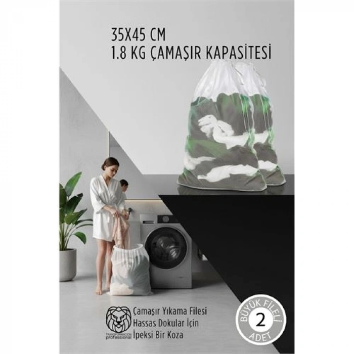 Premium Hassas Dokunuş: 2li Lüks Çamaşır Yıkama Filesi Seti - Giysi Koruma Sanatı 35x45 Cm