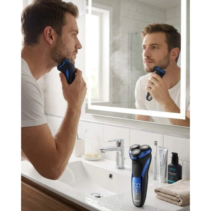 Profesyonel Elektrikli Tıraş Makinesi 3d Döner Başlık Erkek Bakım Cihazı