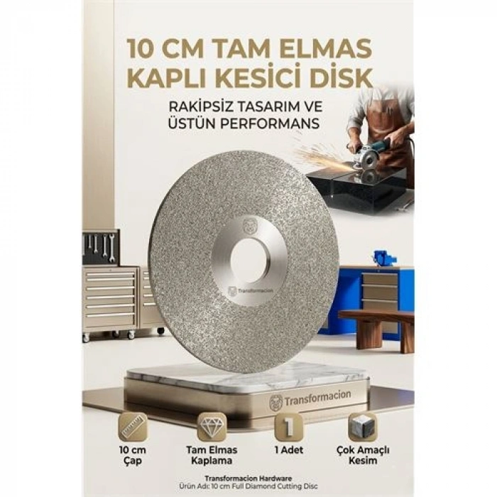 Profesyonel Full Elmas Disk 100mm - Granit, Seramik, Metal Kesme & Bileme Taşı 723178