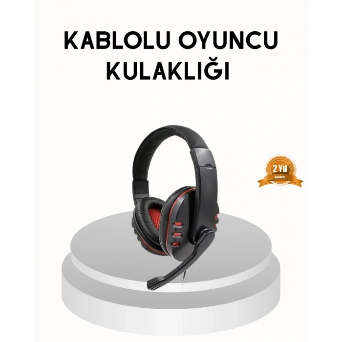 Profesyonel Gaming Kulaklık – Mikrofonlu Yumuşak Pedli Stereo Ses Kalitesi Tere Dayanıklı