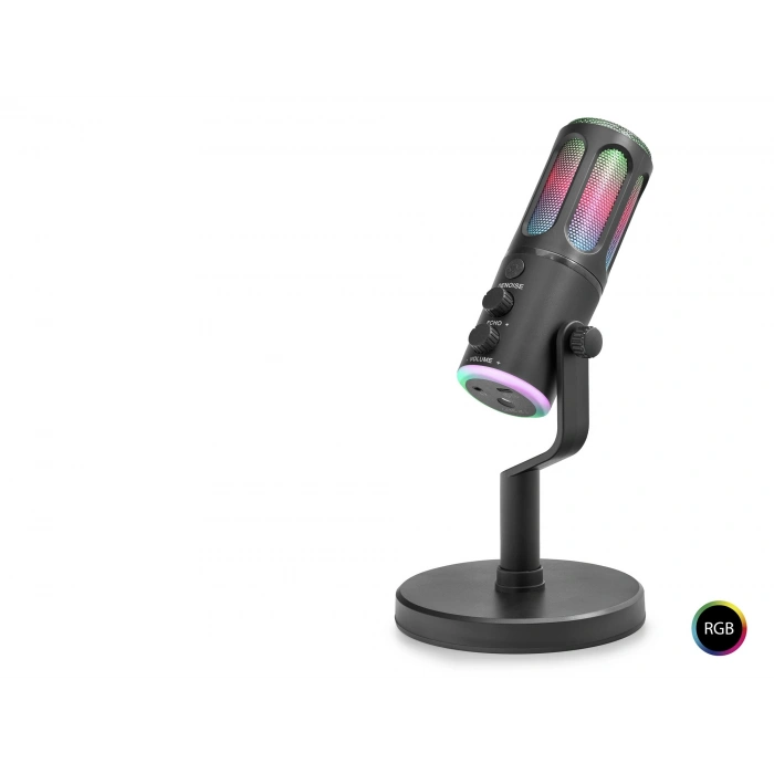 Profesyonel Gaming Rgb Mikrofon Dsp Gürültü Engelleme Reverb Echo Destekli Type-C - Siyah SU8