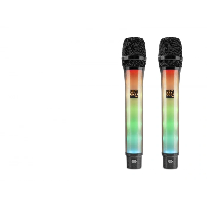 Profesyonel Kablosuz Uhf 2 Mikrofonlu Set Rgb - Siyah WX-82