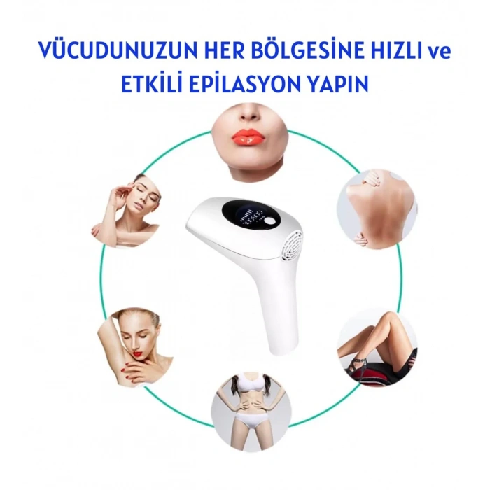 Profesyonel  Lazer Epilasyon Aleti 999.999 Atım Tüy Alma Cihazı Kadın Erkek lazer IPL Tüm Bölge (4887)