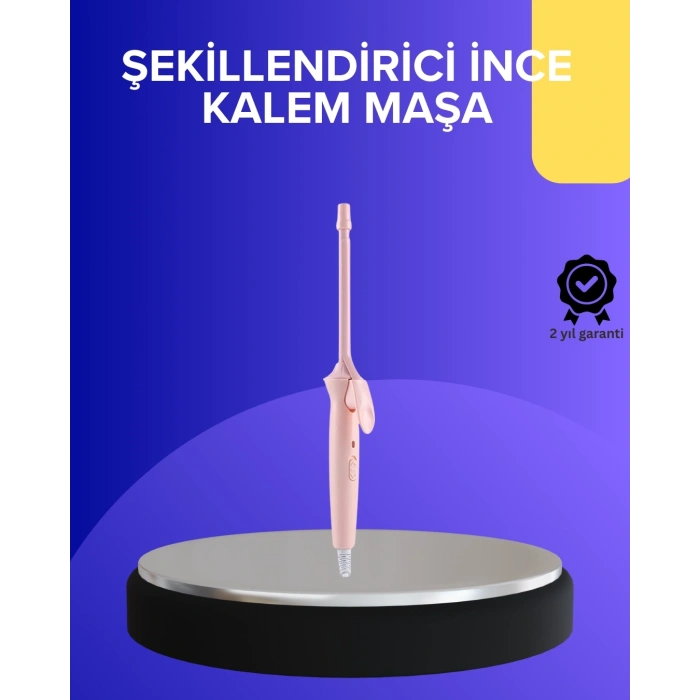 Profesyonel Saç Maşası 9mm Seramik Kaplama İnce Bukle Maşası