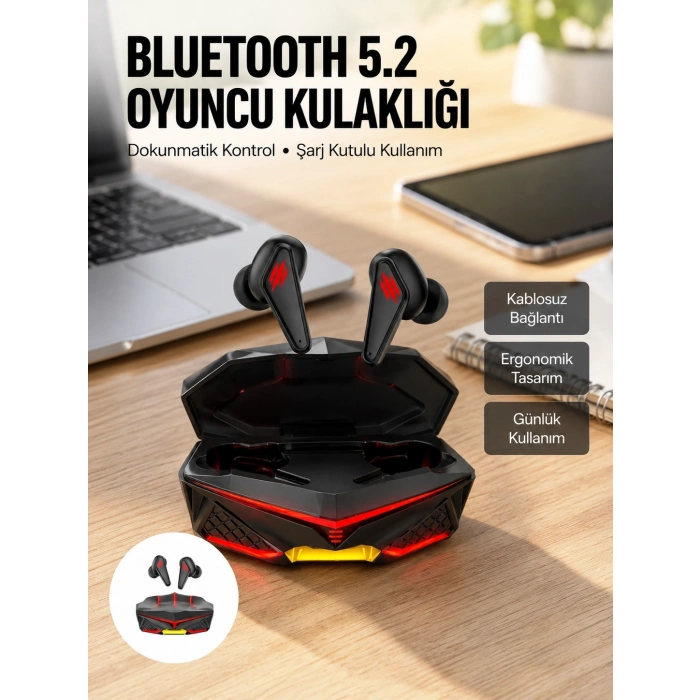 Profesyonel Tws Işıklı Kablosuz Bluetooth Kulaklık  Kulaklığı Yeni Nesil