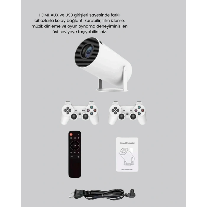 Projeksiyon Cihazı 4k Destekli Kablosuz Bağlantılı Bluetooth 5.0