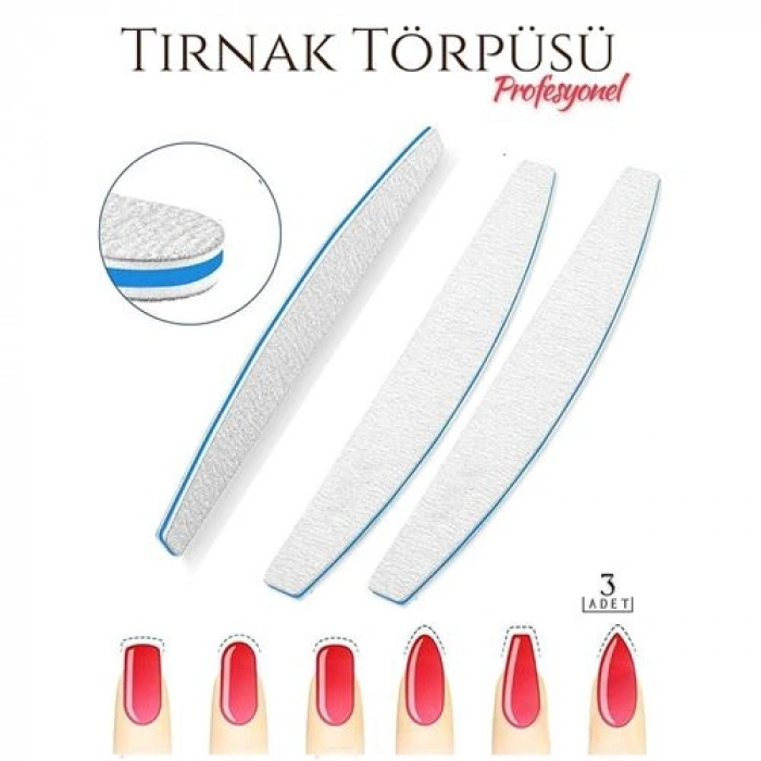 Protez Tırnak Törpüsü 100/180 Grid Profesyonel 3 Adet 718789