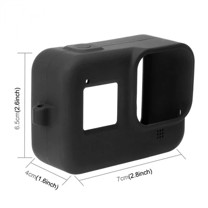 Puluz Pu428b Gopro Hero8 İçin Silikon Koruma Kılıfı+wrist Strap