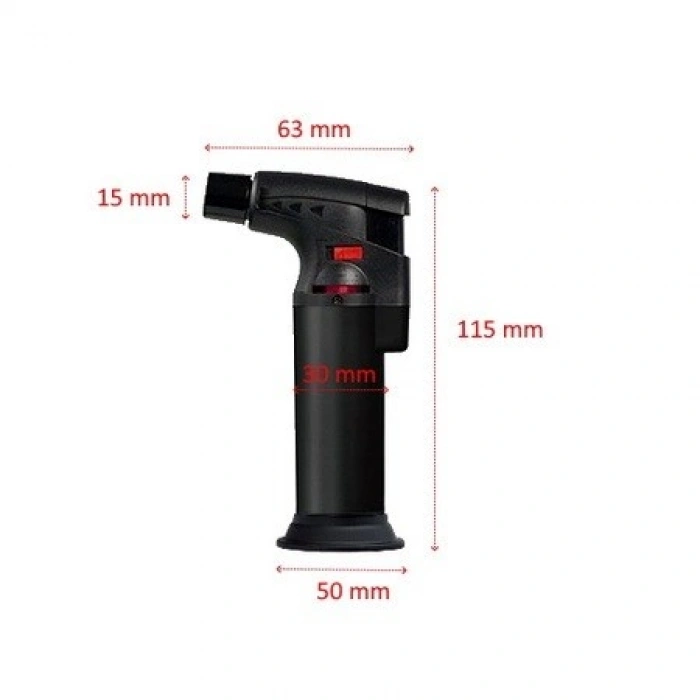 Pürmüz Alev Çakmak 1300°C - Torch Doldurulabilir Depolu Orta Boy