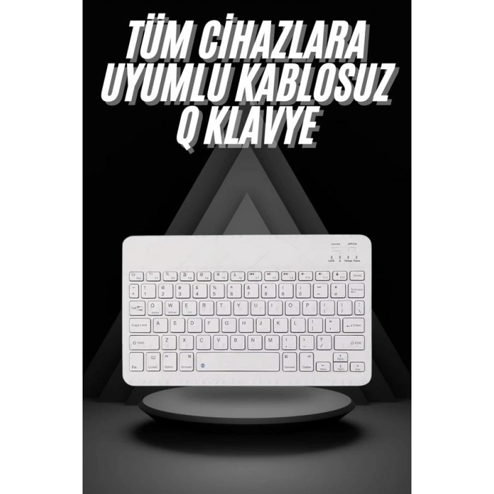 Q Klavye Türkçe Bluetooth Klavye Tüm Cihazlara Uyumlu Kablosuz