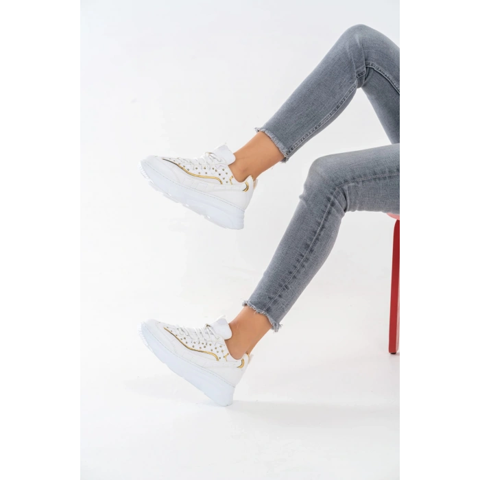 Raissa Beyaz Bağcıklı Spor Ayakkabı