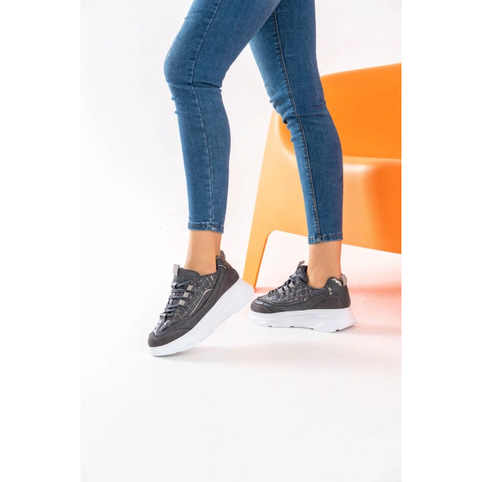 Raissa Gri Bağcıklı Spor Ayakkabı