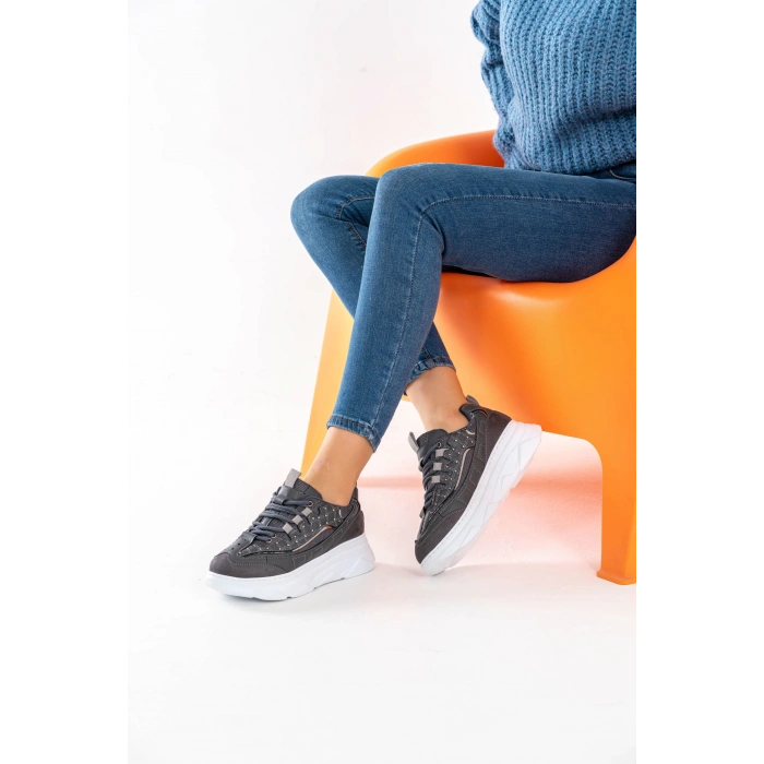 Raissa Gri Bağcıklı Spor Ayakkabı