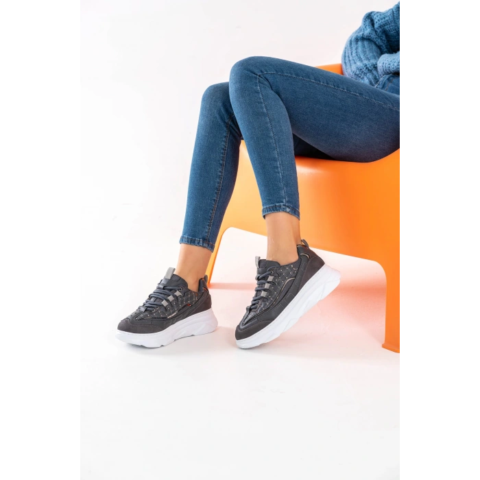 Raissa Gri Bağcıklı Spor Ayakkabı