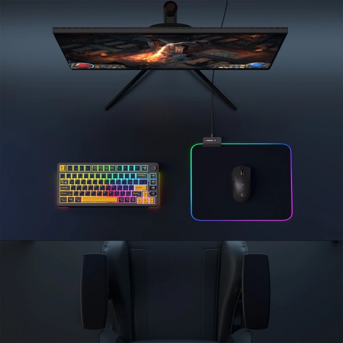 Rampage Mp-23 Blıtz M Rgb 252x328x3mm Rgb Led Gaming Mouse Pad (siyah)(1923)