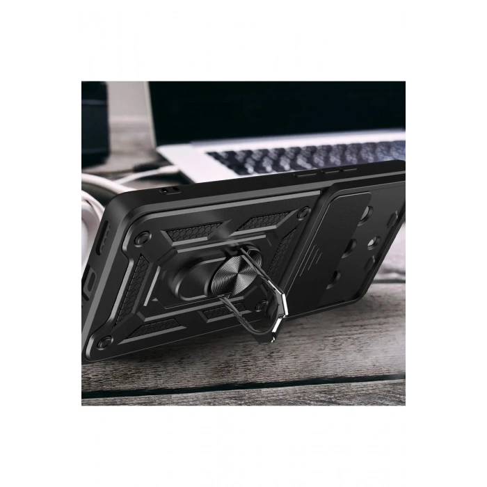 Realme 11 Pro Kılıf Pars Lens Yüzüklü Silikon - Kırmızı