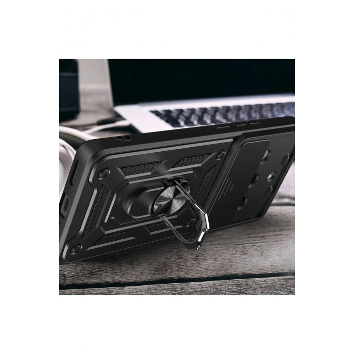 Realme 11 Pro Kılıf Pars Lens Yüzüklü Silikon - Yeşil