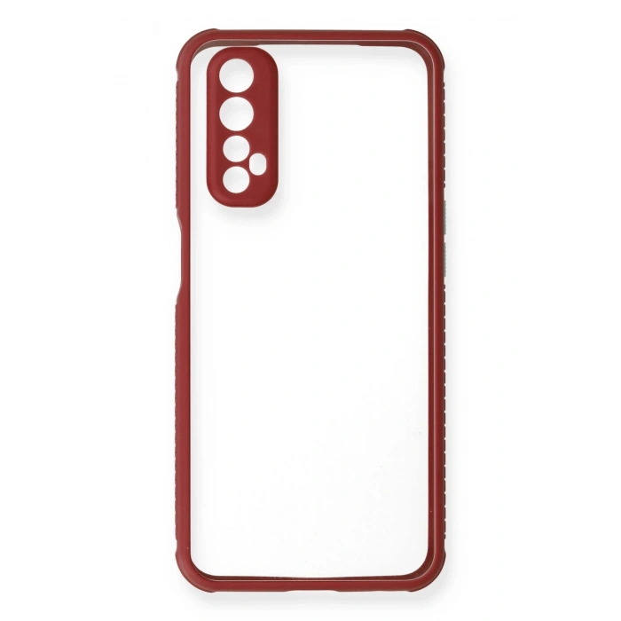 Realme 7 Kılıf Miami Şeffaf Silikon - Fuşya