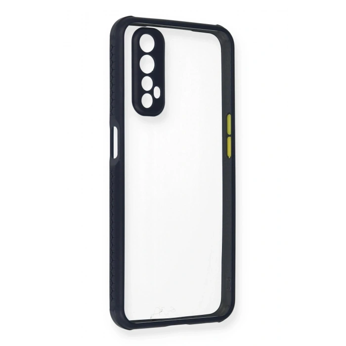 Realme 7 Kılıf Miami Şeffaf Silikon - Lacivert