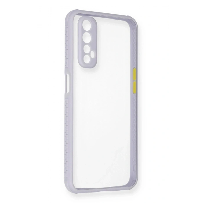 Realme 7 Kılıf Miami Şeffaf Silikon - Lila