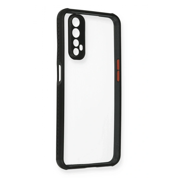 Realme 7 Kılıf Miami Şeffaf Silikon - Siyah