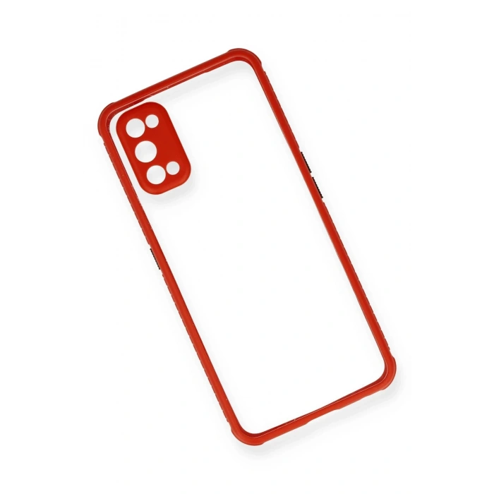 Realme 7 Pro Kılıf Miami Şeffaf Silikon - Kırmızı